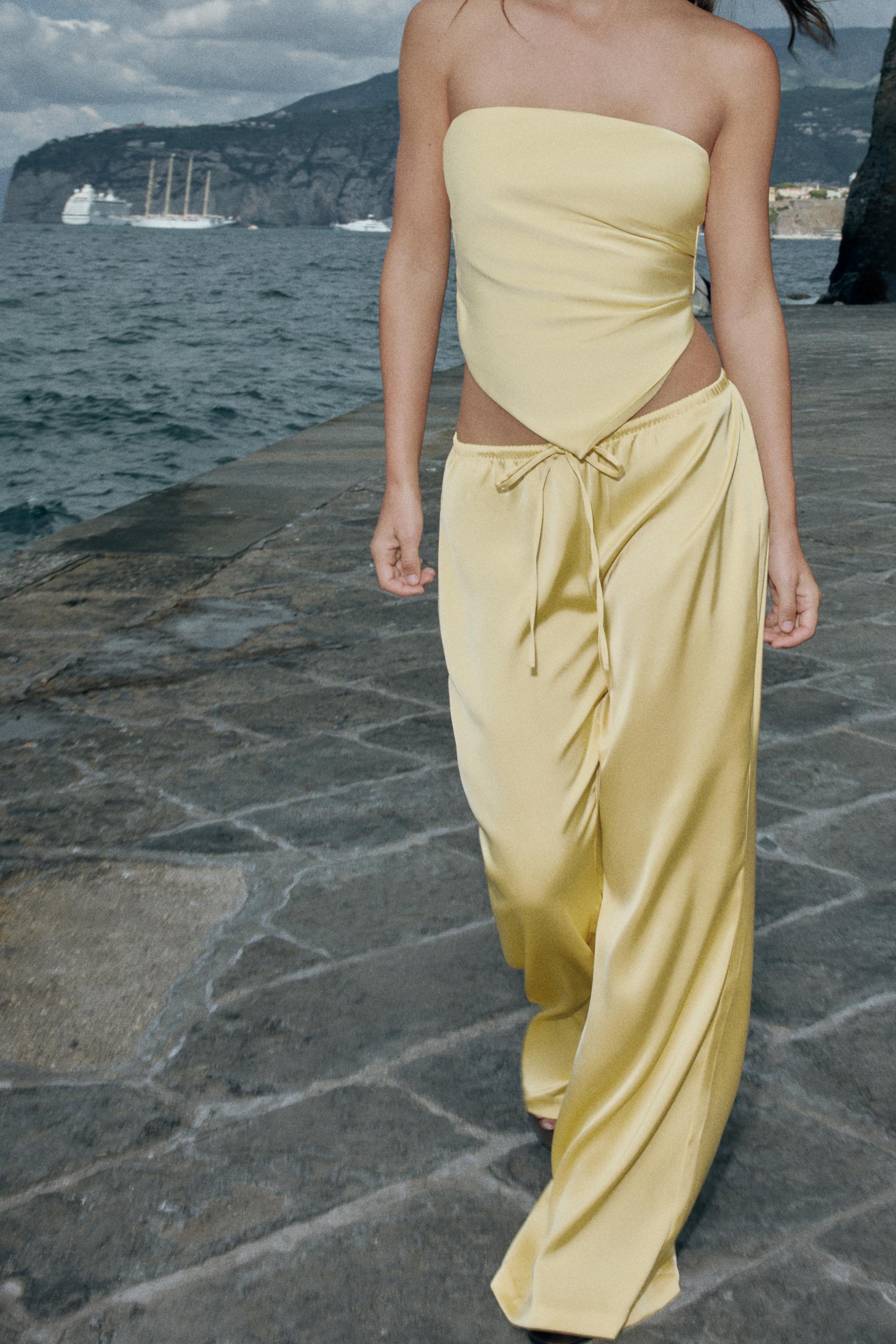 DRAWSTRING SATIN PANTS